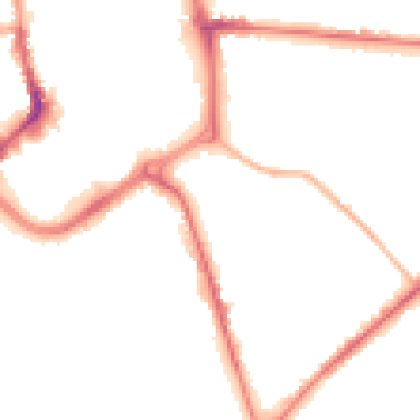 Night-time road noise heatmap for ST1 3LQ