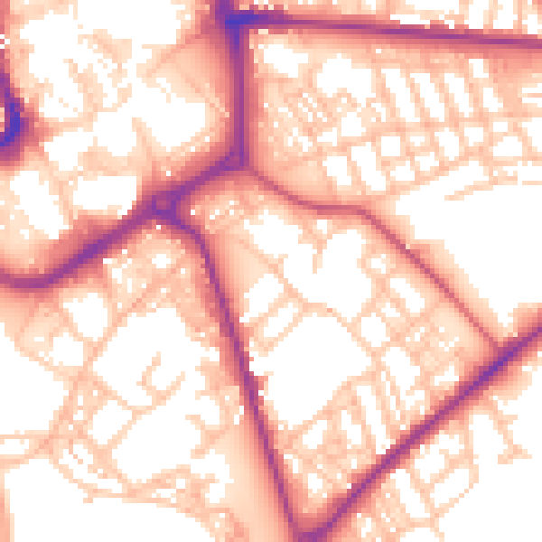 Daytime road noise heatmap for ST1 3LR