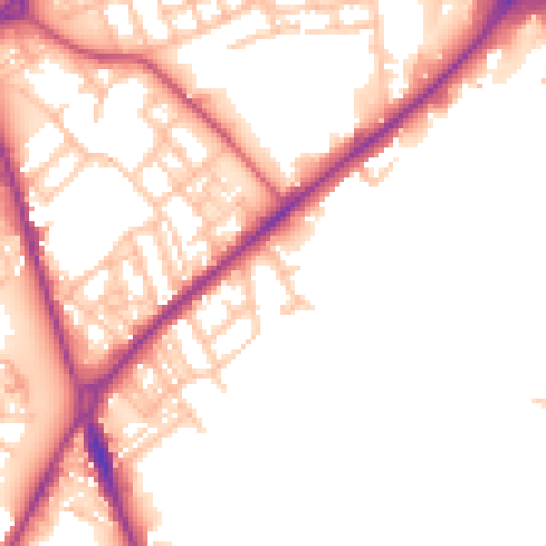 Daytime road noise heatmap for ST1 3NH