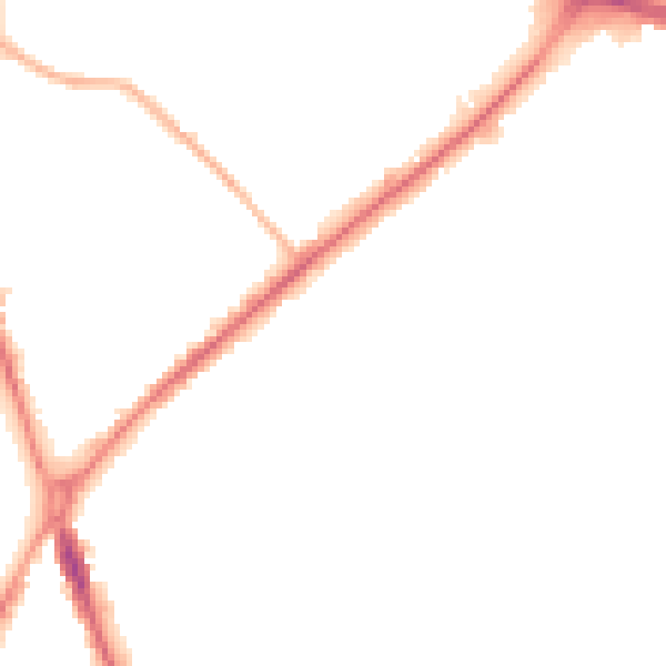 Night-time road noise heatmap for ST1 3NL