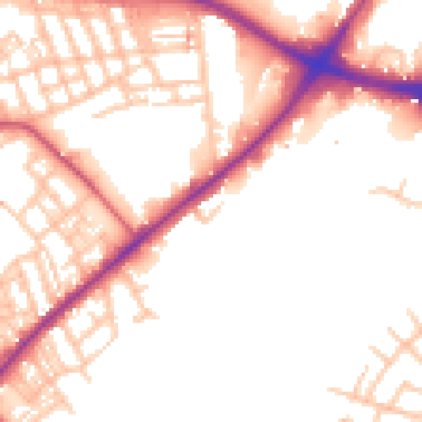 Daytime road noise heatmap for ST1 3NN
