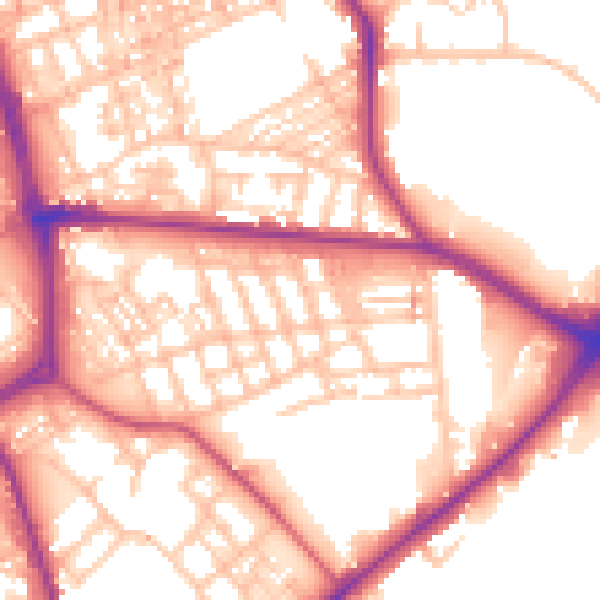 Daytime road noise heatmap for ST1 3PE