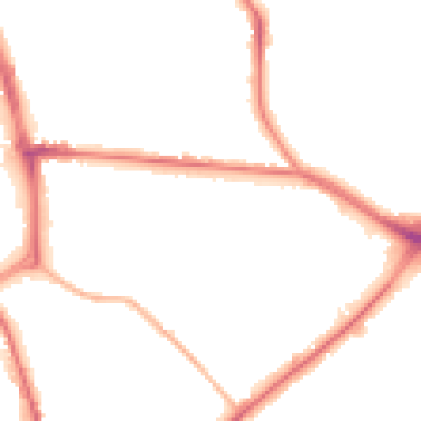 Night-time road noise heatmap for ST1 3PE