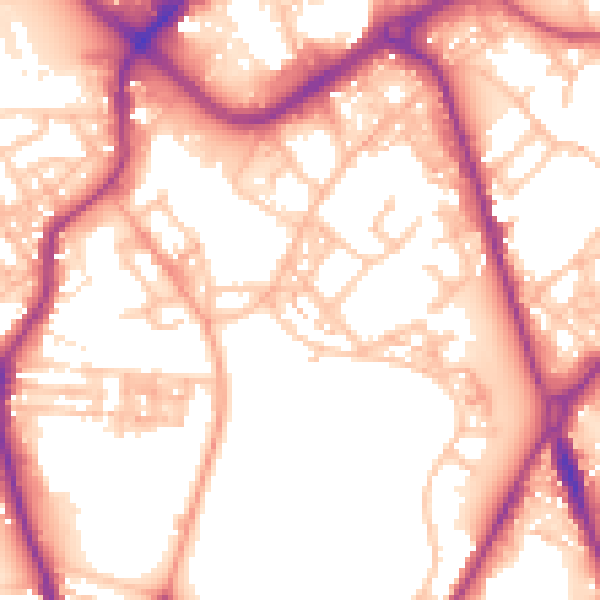 Daytime road noise heatmap for ST1 3PF