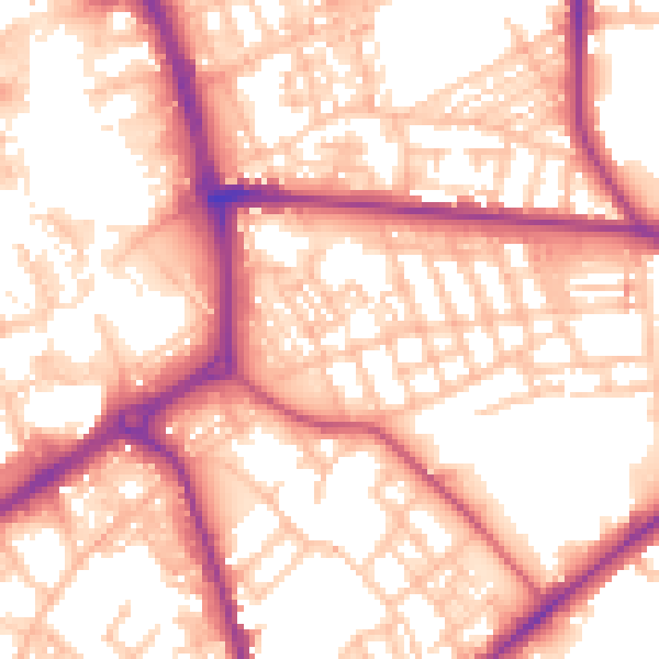 Daytime road noise heatmap for ST1 3PU