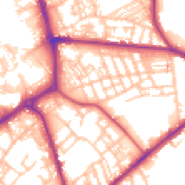 Daytime road noise heatmap for ST1 3QA