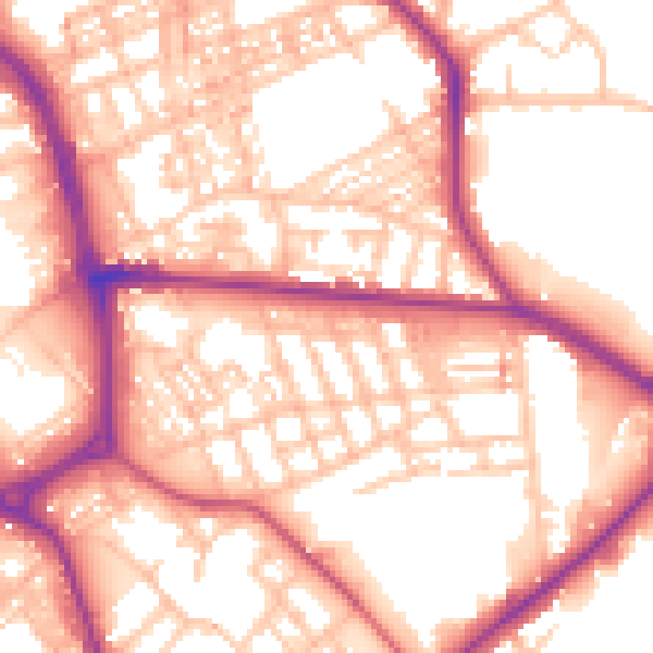 Daytime road noise heatmap for ST1 3QJ