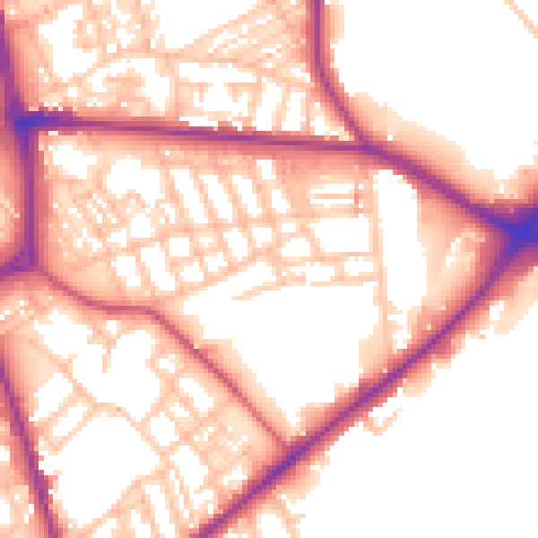 Daytime road noise heatmap for ST1 3QS