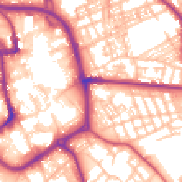 Daytime road noise heatmap for ST1 3QX