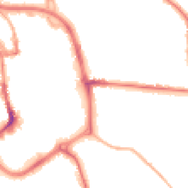 Night-time road noise heatmap for ST1 3QX