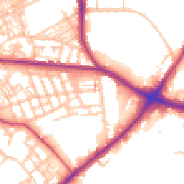 Daytime road noise heatmap for ST1 3RT