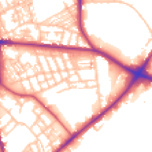 Daytime road noise heatmap for ST1 3SG