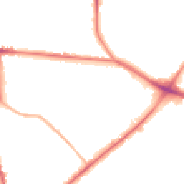 Night-time road noise heatmap for ST1 3SG