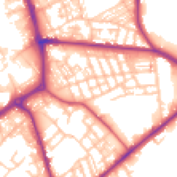 Daytime road noise heatmap for ST1 3TU