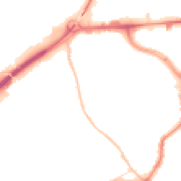 Night-time road noise heatmap for ST1 4BB