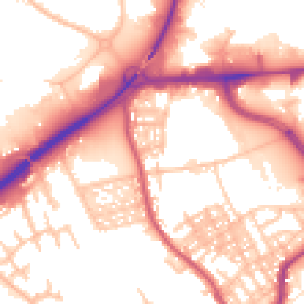 Daytime road noise heatmap for ST1 4BG