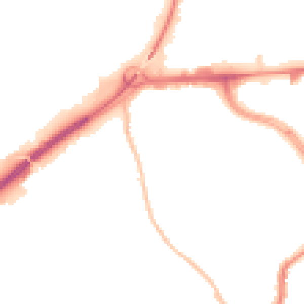 Night-time road noise heatmap for ST1 4BG