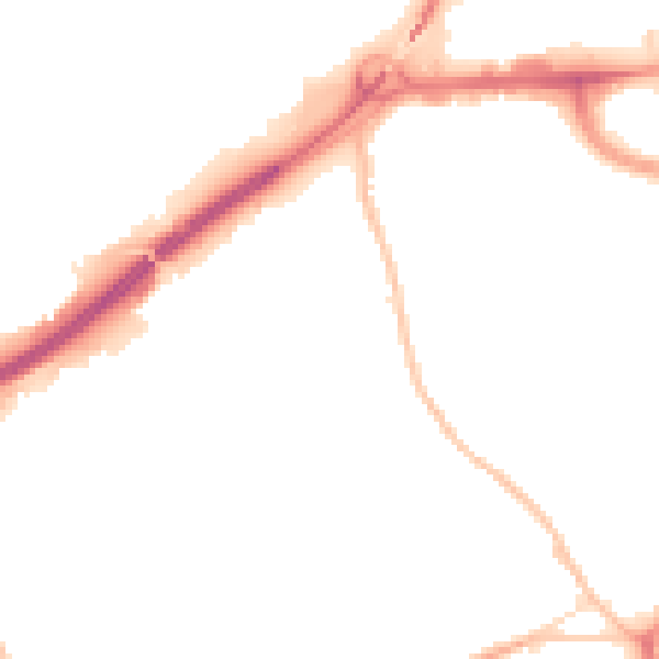 Night-time road noise heatmap for ST1 4BX