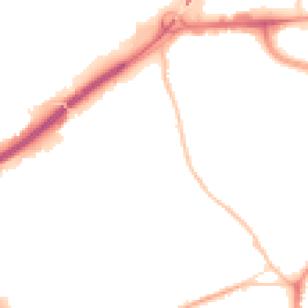 Night-time road noise heatmap for ST1 4BZ