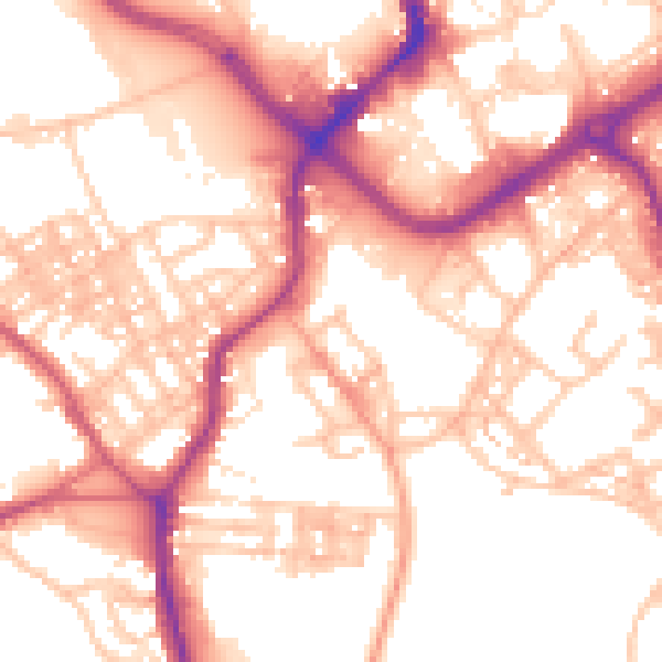 Daytime road noise heatmap for ST1 4DN