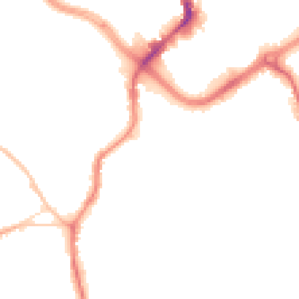 Night-time road noise heatmap for ST1 4DN