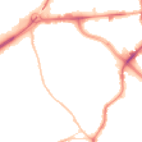 Night-time road noise heatmap for ST1 4DZ