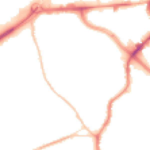 Night-time road noise heatmap for ST1 4JU