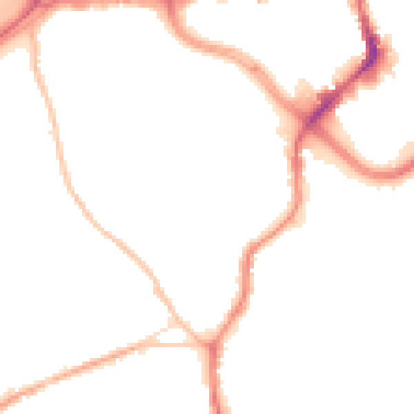 Night-time road noise heatmap for ST1 4LF