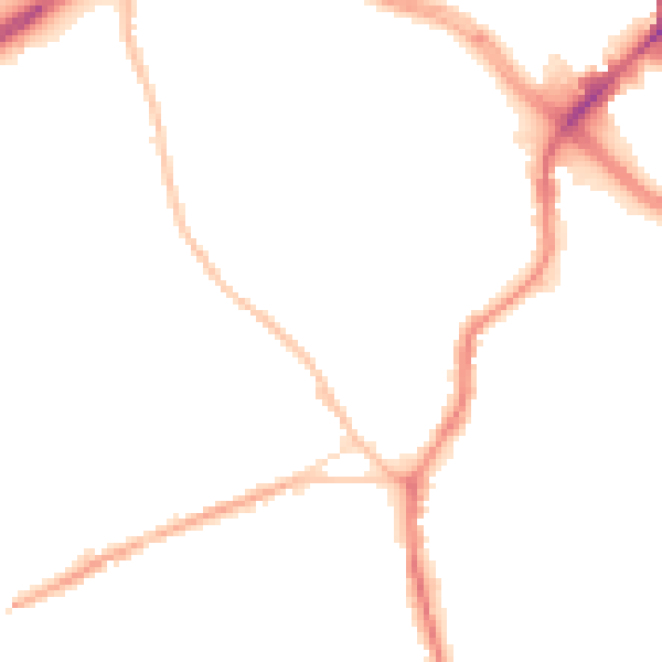 Night-time road noise heatmap for ST1 4LP