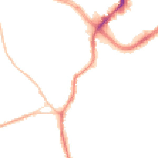 Night-time road noise heatmap for ST1 4LR
