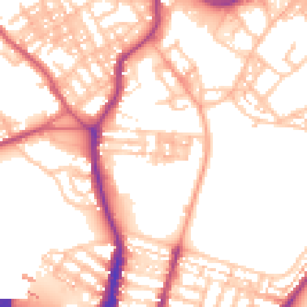 Daytime road noise heatmap for ST1 4NP