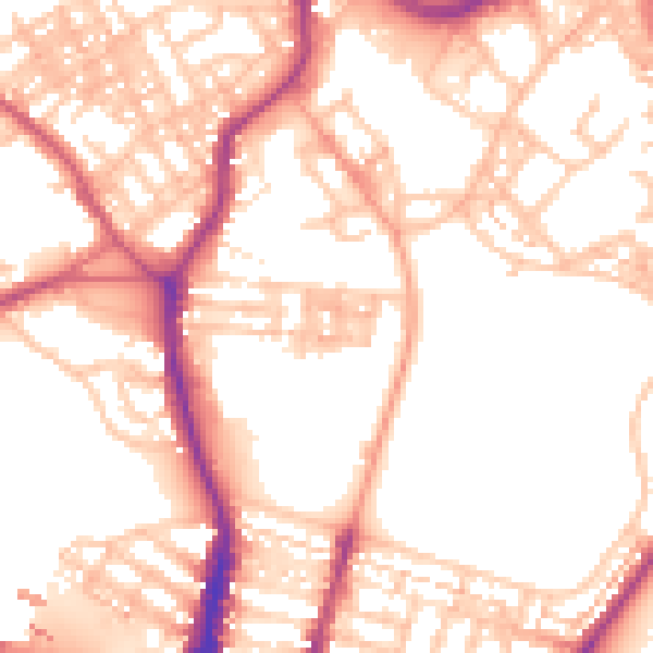 Daytime road noise heatmap for ST1 4NR