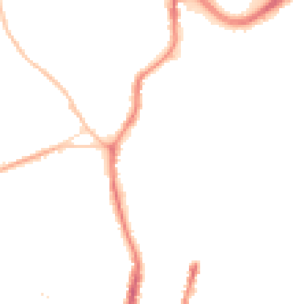 Night-time road noise heatmap for ST1 4NW