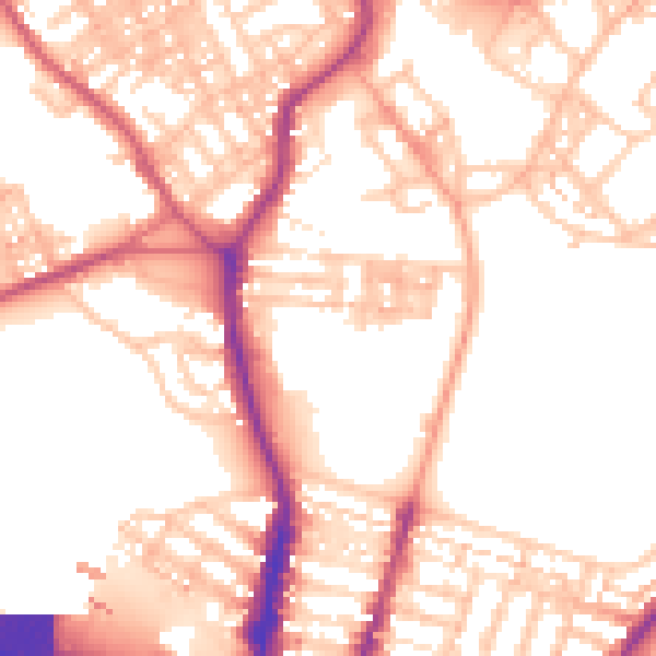 Daytime road noise heatmap for ST1 4PD