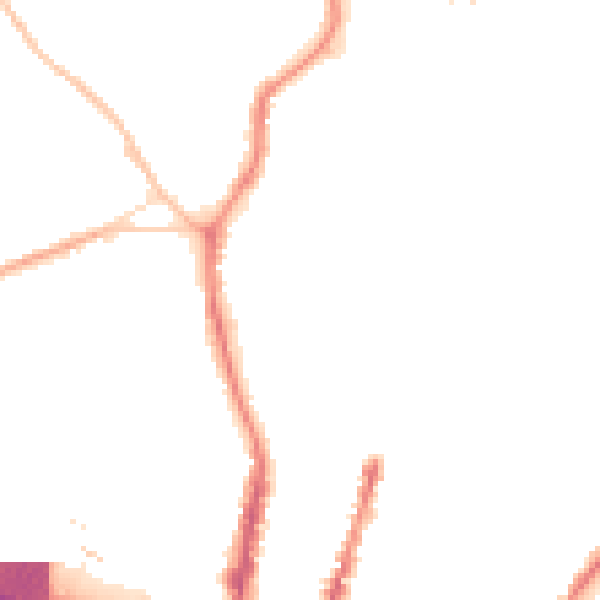 Night-time road noise heatmap for ST1 4PD