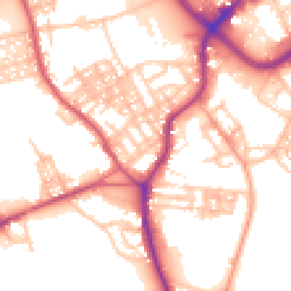 Daytime road noise heatmap for ST1 4PR