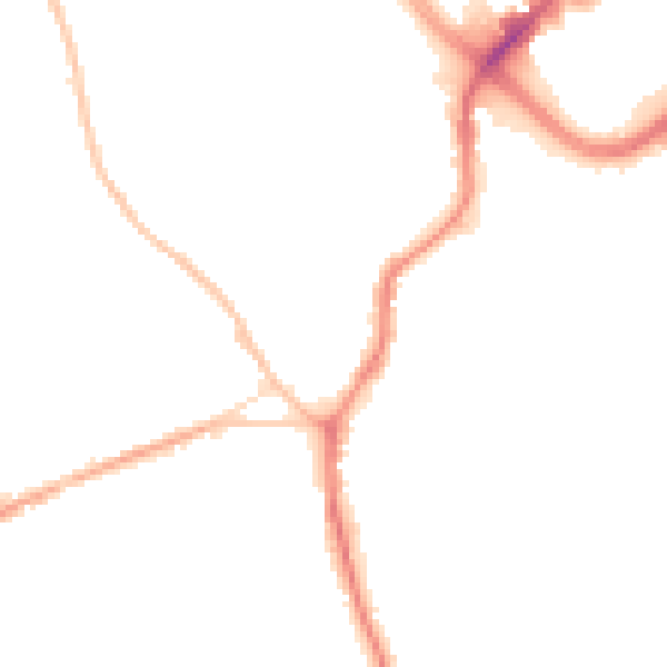 Night-time road noise heatmap for ST1 4PR