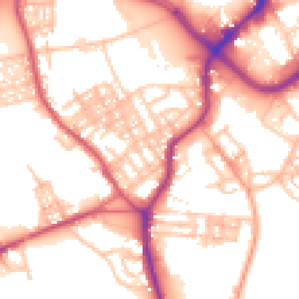 Daytime road noise heatmap for ST1 4PX