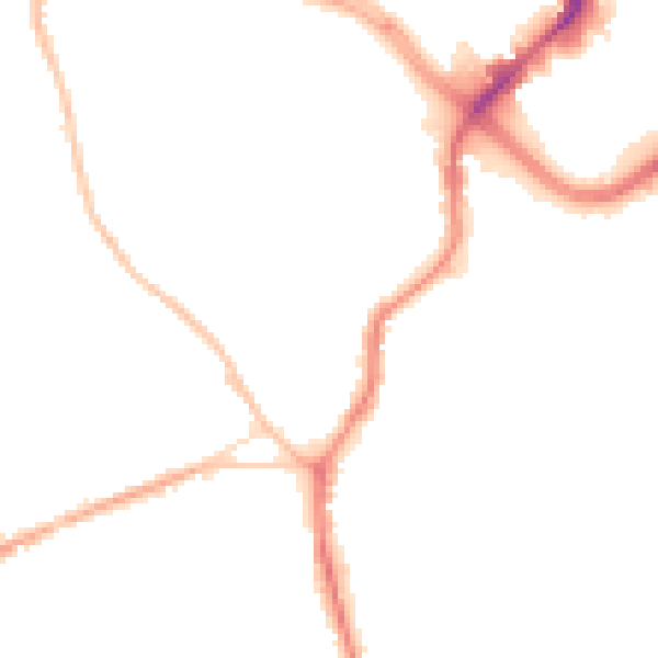 Night-time road noise heatmap for ST1 4PX
