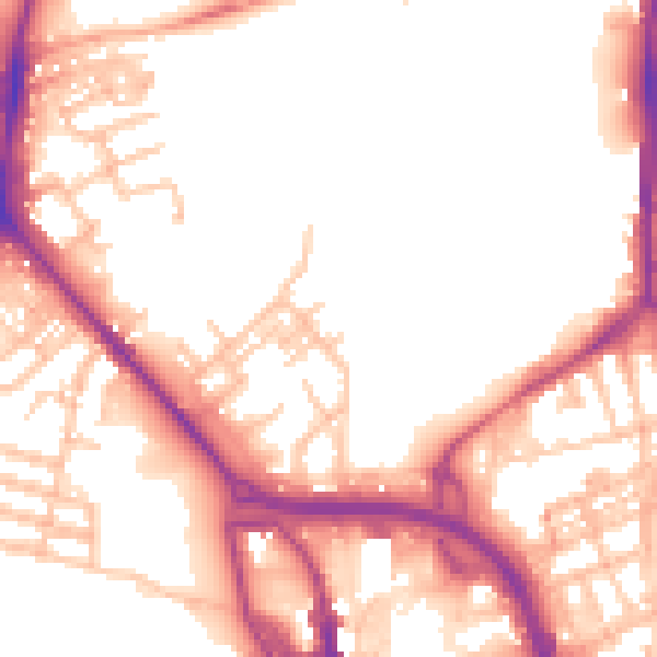 Daytime road noise heatmap for ST1 5AL
