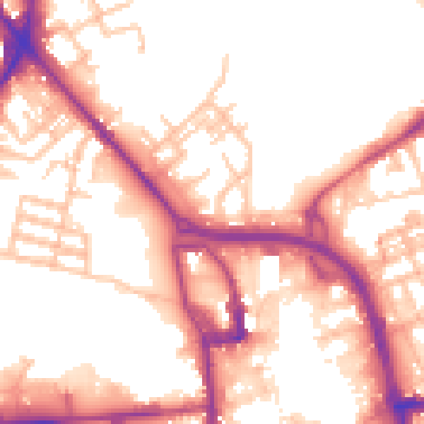 Daytime road noise heatmap for ST1 5AS