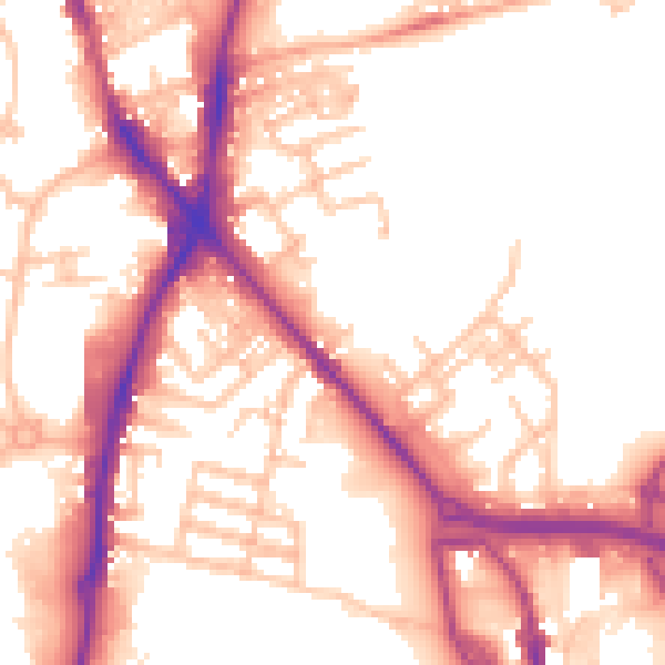 Daytime road noise heatmap for ST1 5DU