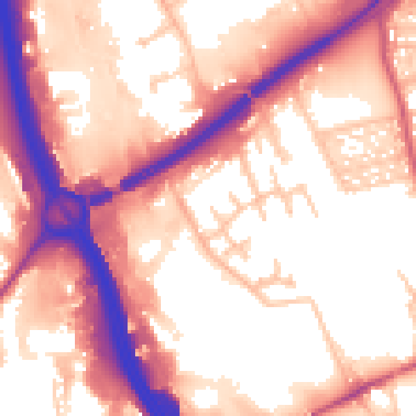 Daytime road noise heatmap for ST1 5GE