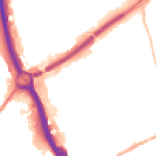 Night-time road noise heatmap for ST1 5GE