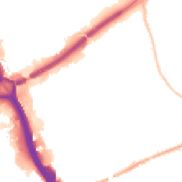 Night-time road noise heatmap for ST1 5GG