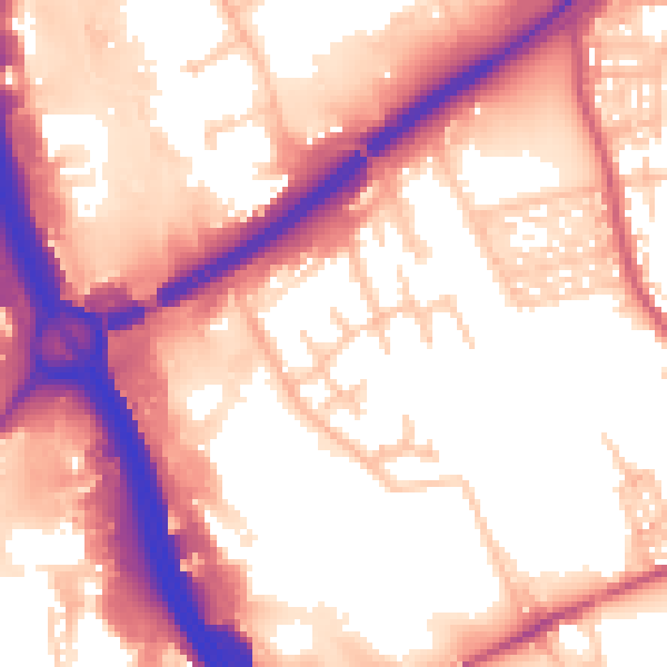 Daytime road noise heatmap for ST1 5GJ