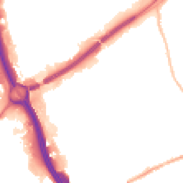 Night-time road noise heatmap for ST1 5GJ