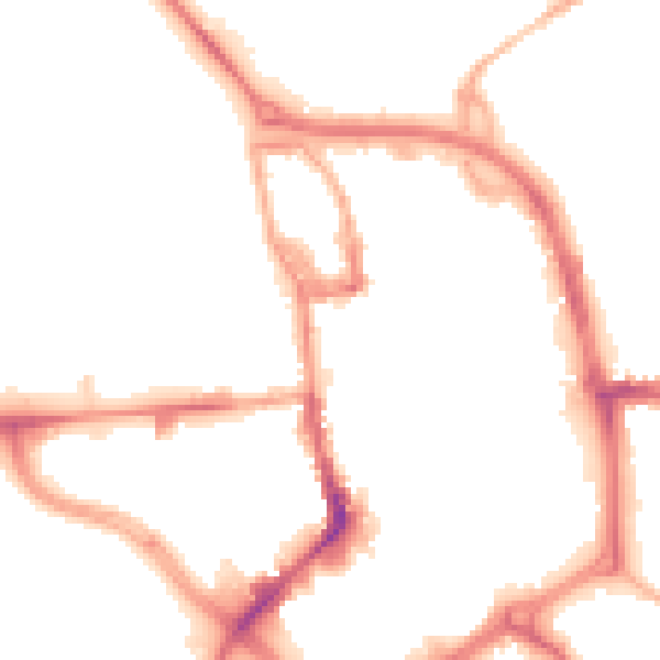 Night-time road noise heatmap for ST1 5HF