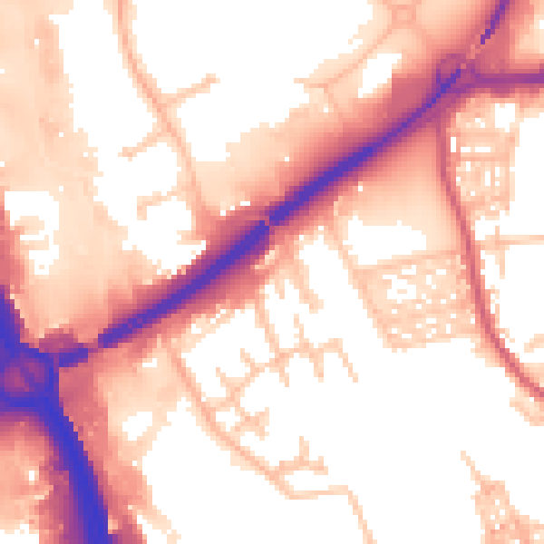 Daytime road noise heatmap for ST1 5PT