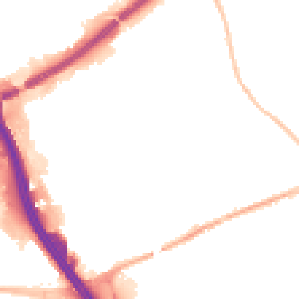 Night-time road noise heatmap for ST1 5PY